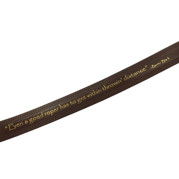 Ariat NWOT Belt Leather Baxter Black Oiled Rowdy Wester Brown Double Stitch 36 - Picture 5 of 8